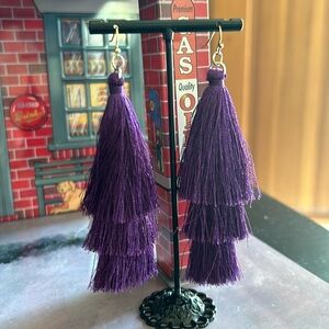 Purple Tassel earrings